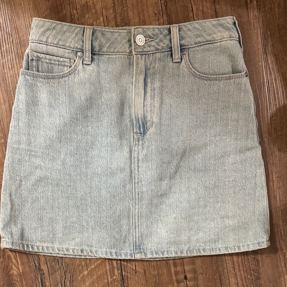 PAIGE Sky Blue Denim Mini Skirt